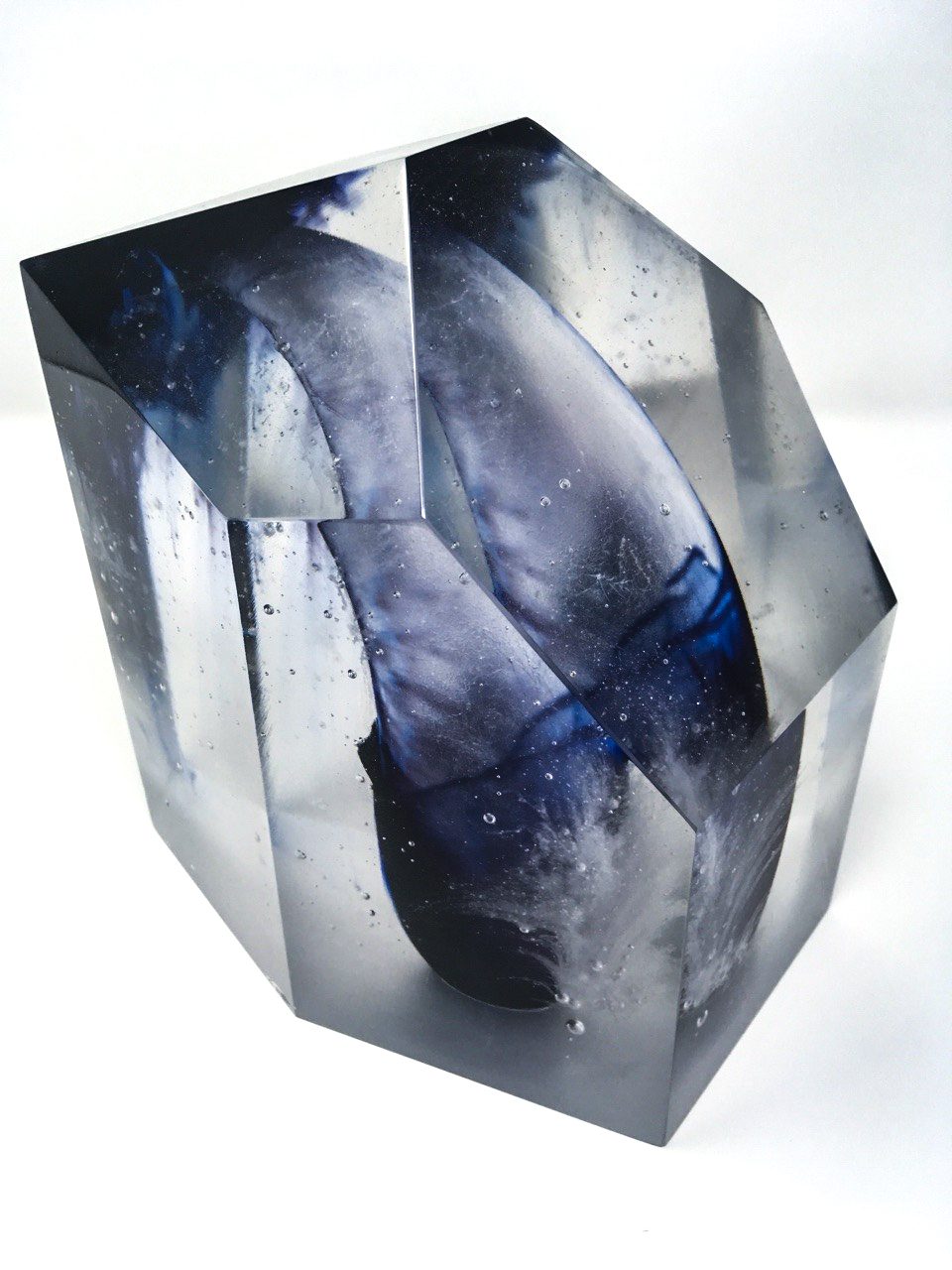 Stranger — detail of the faceted cast glass surface