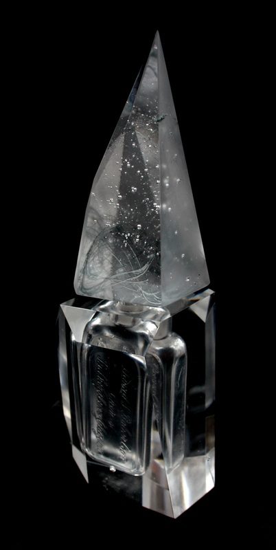 Aura — further view of a faceted perfume bottle